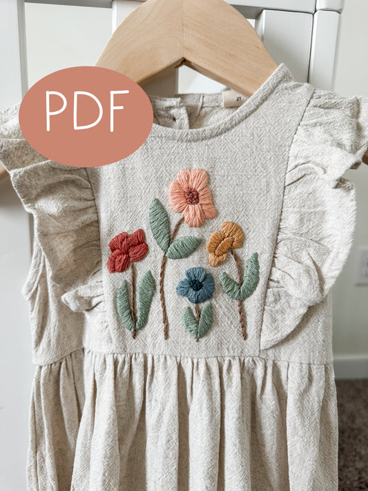 Flower Patch PDF Embroidery Pattern