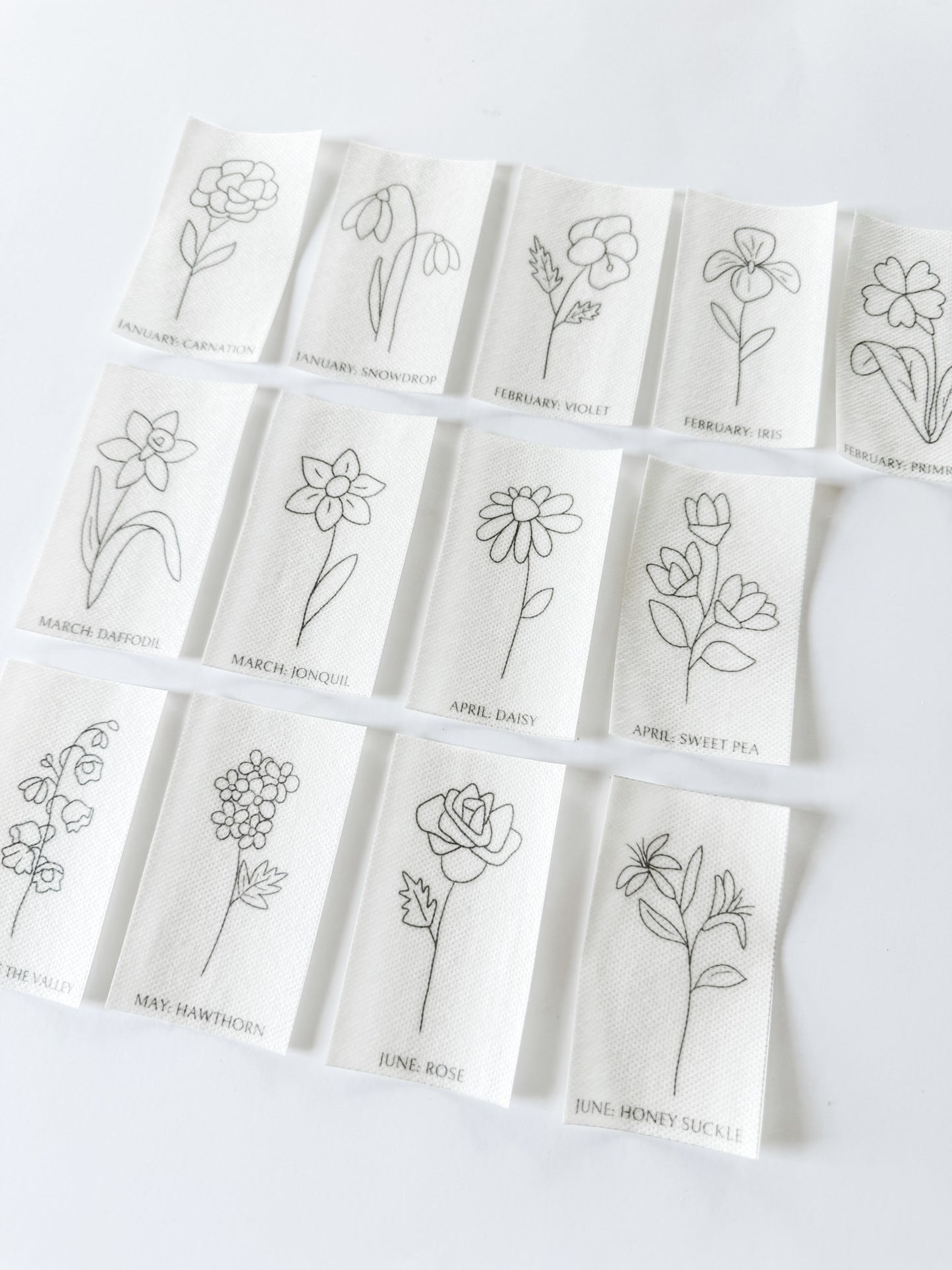 Birth Month Flowers (All 25) PDF Embroidery Pattern