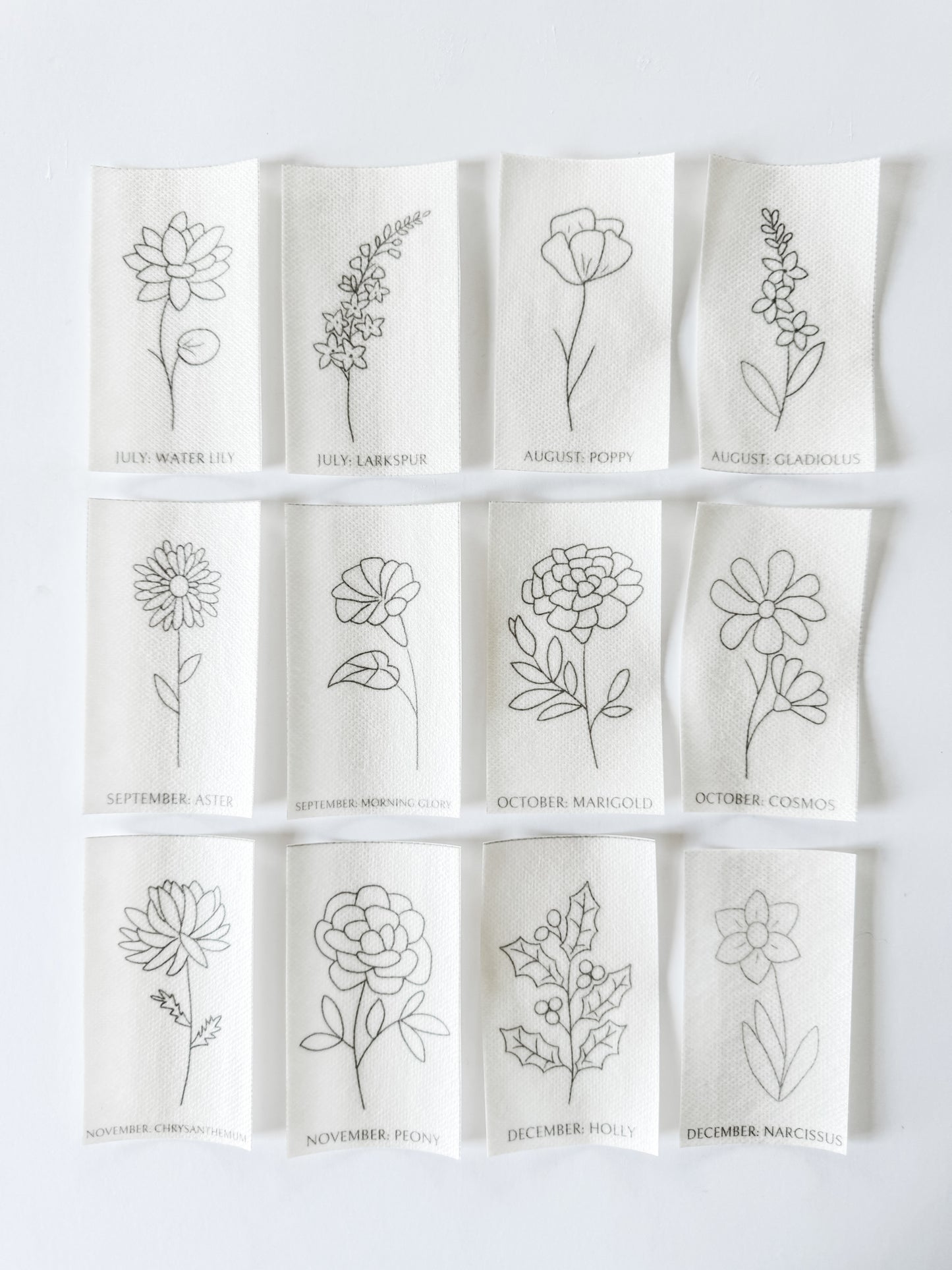 Birth Month Flowers (All 25) PDF Embroidery Pattern