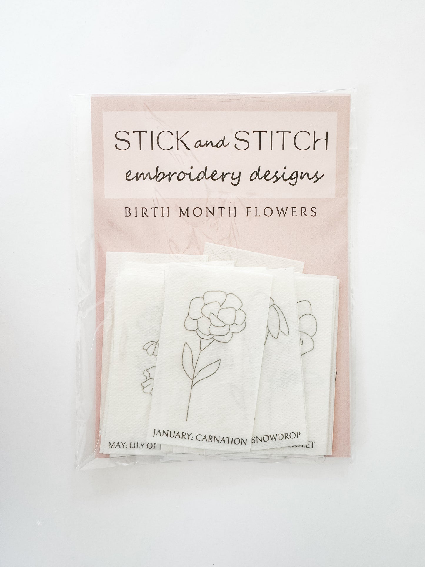 Birth Month Flowers Stick and Stitch Embroidery Designs
