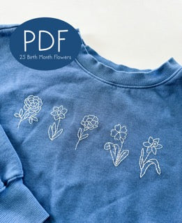 Birth Month Flowers (All 25) PDF Embroidery Pattern