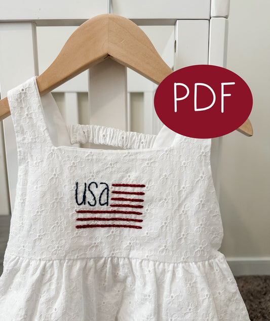 American Flag Shirt PDF Embroidery Pattern