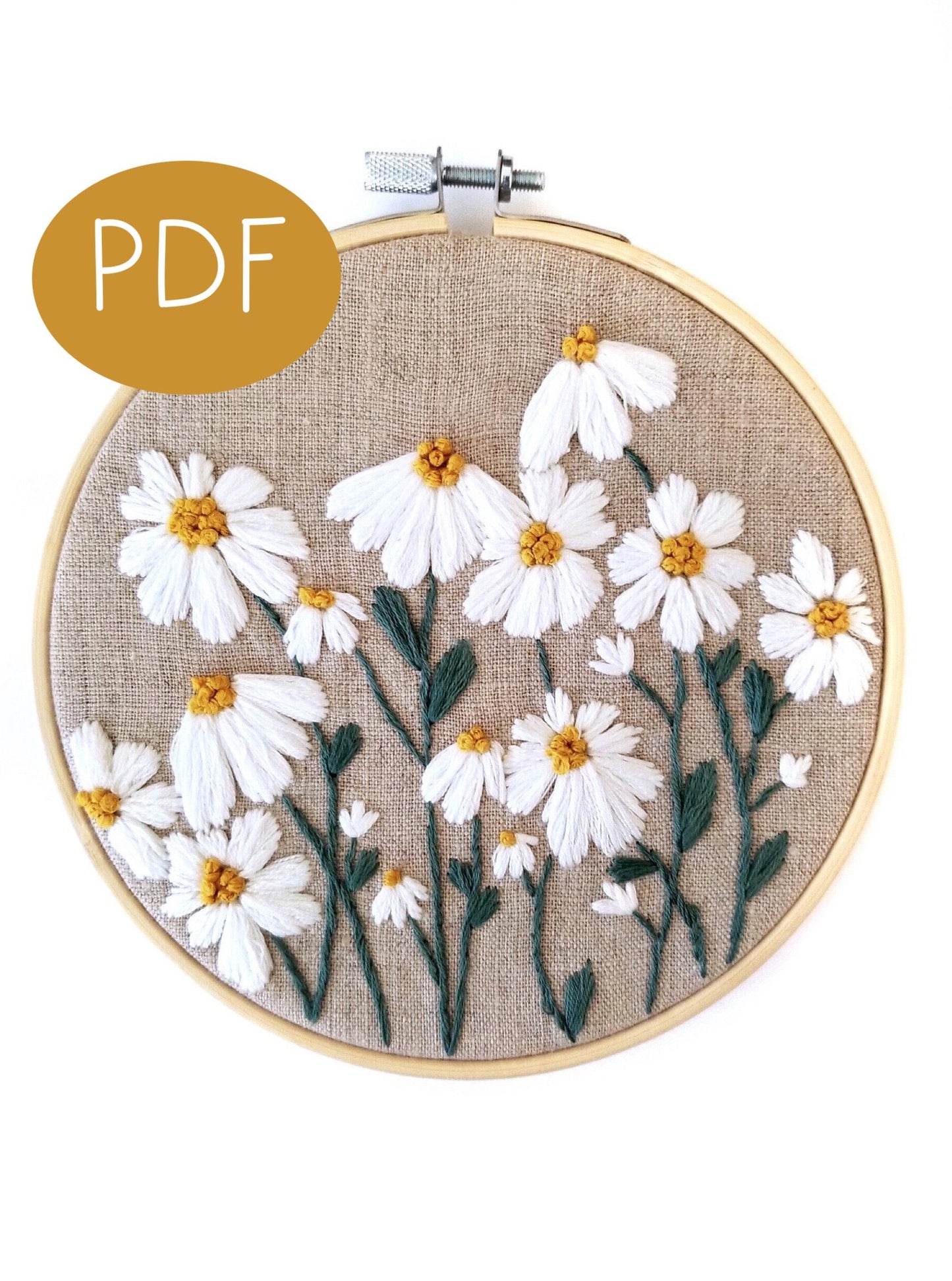 Wild Daisies PDF Embroidery Pattern