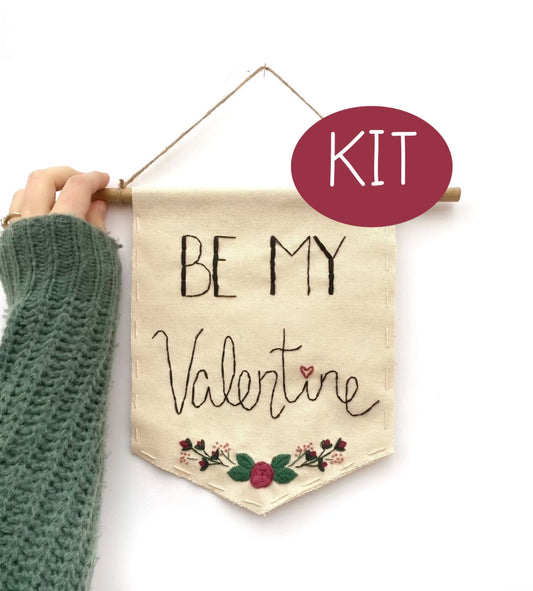 Be My Valentine Hanging Banner Embroidery Kit