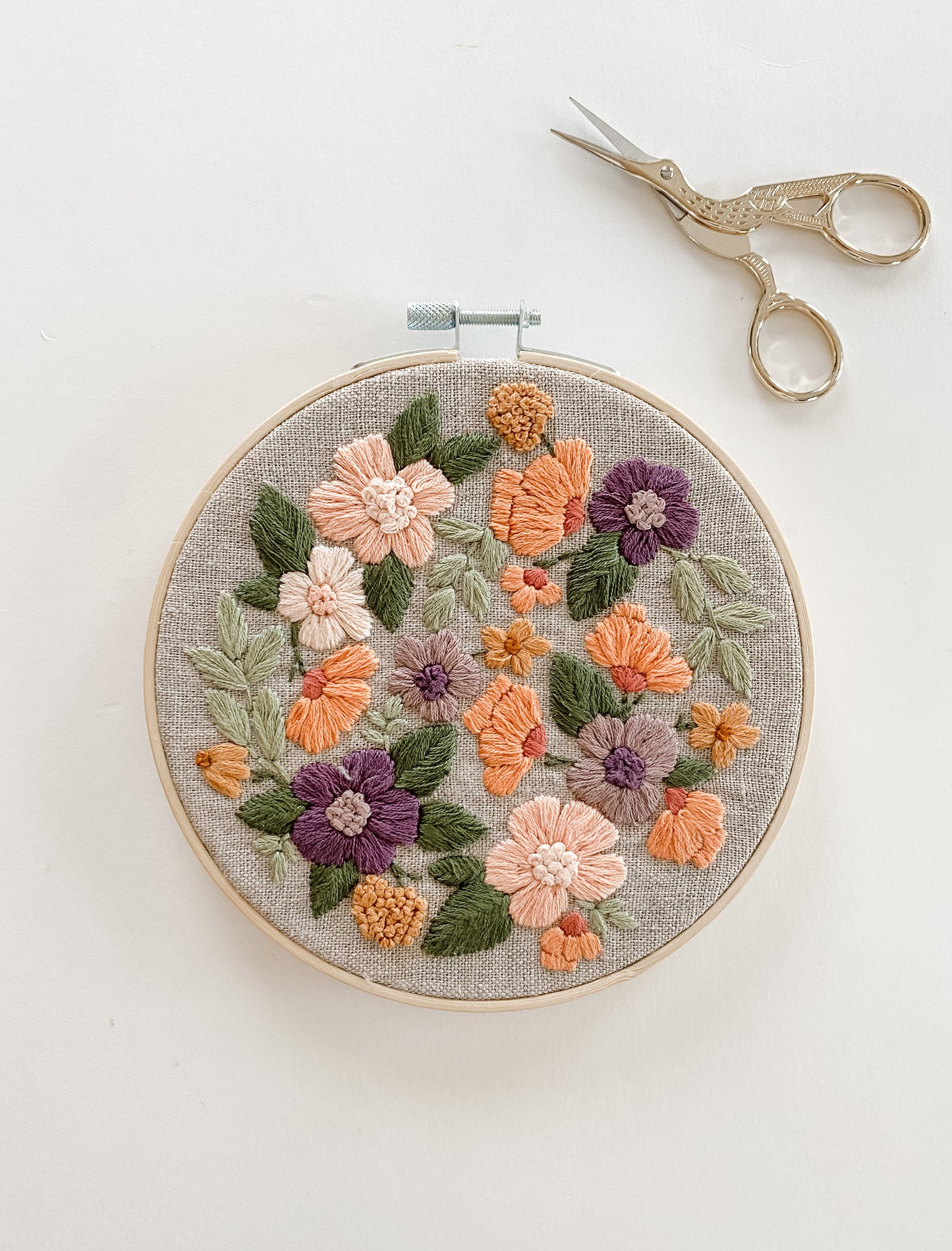 Peachy Poppies PDF Embroidery Pattern