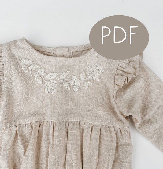 Ivory Blooms PDF Embroidery Pattern