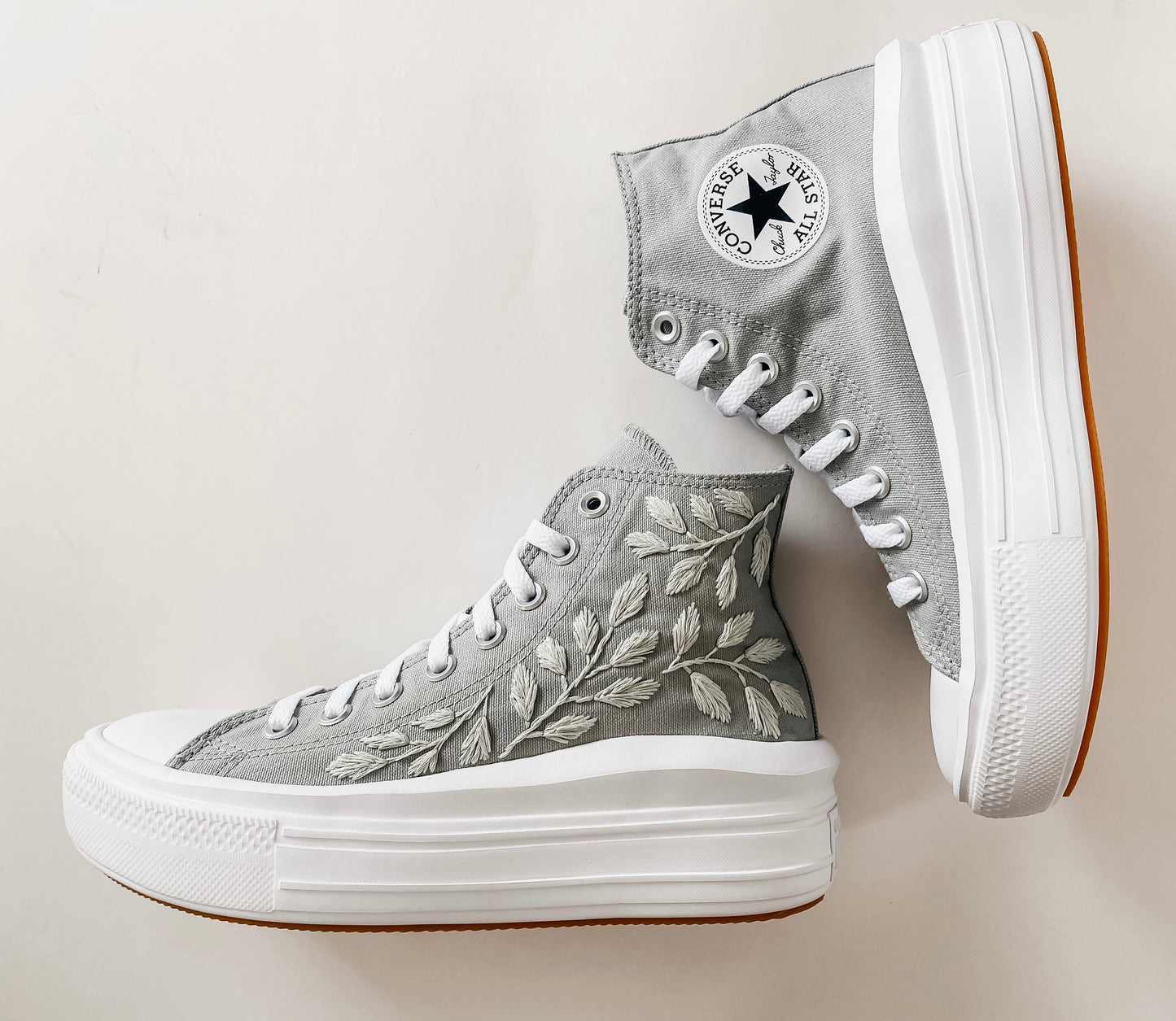 Leafy High Tops Converse PDF Embroidery Pattern