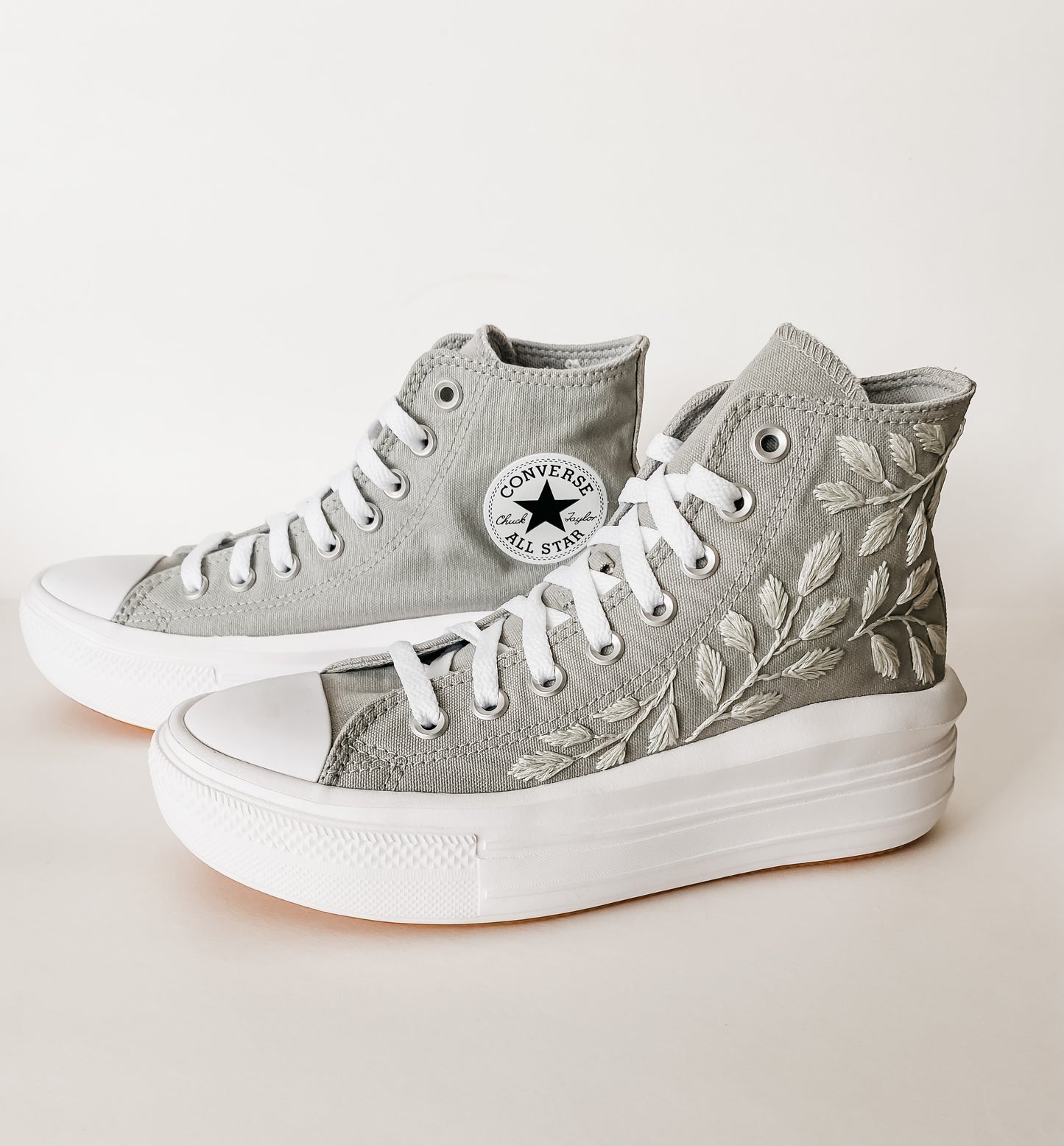 Leafy High Tops Converse PDF Embroidery Pattern