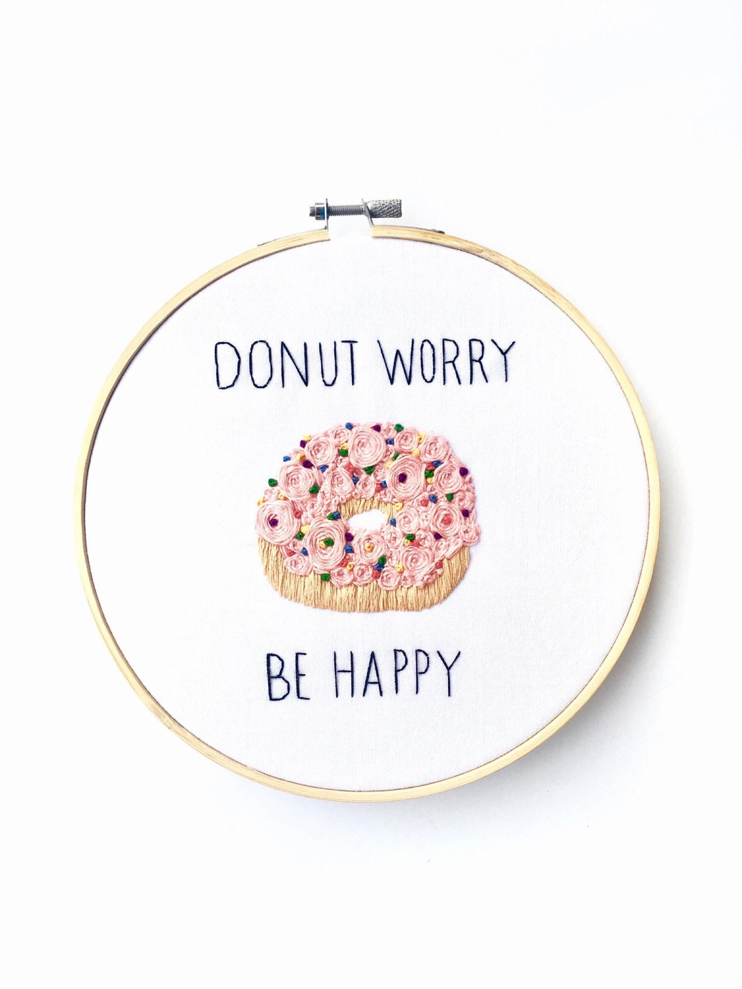 Donut Worry Be Happy PDF Embroidery Pattern