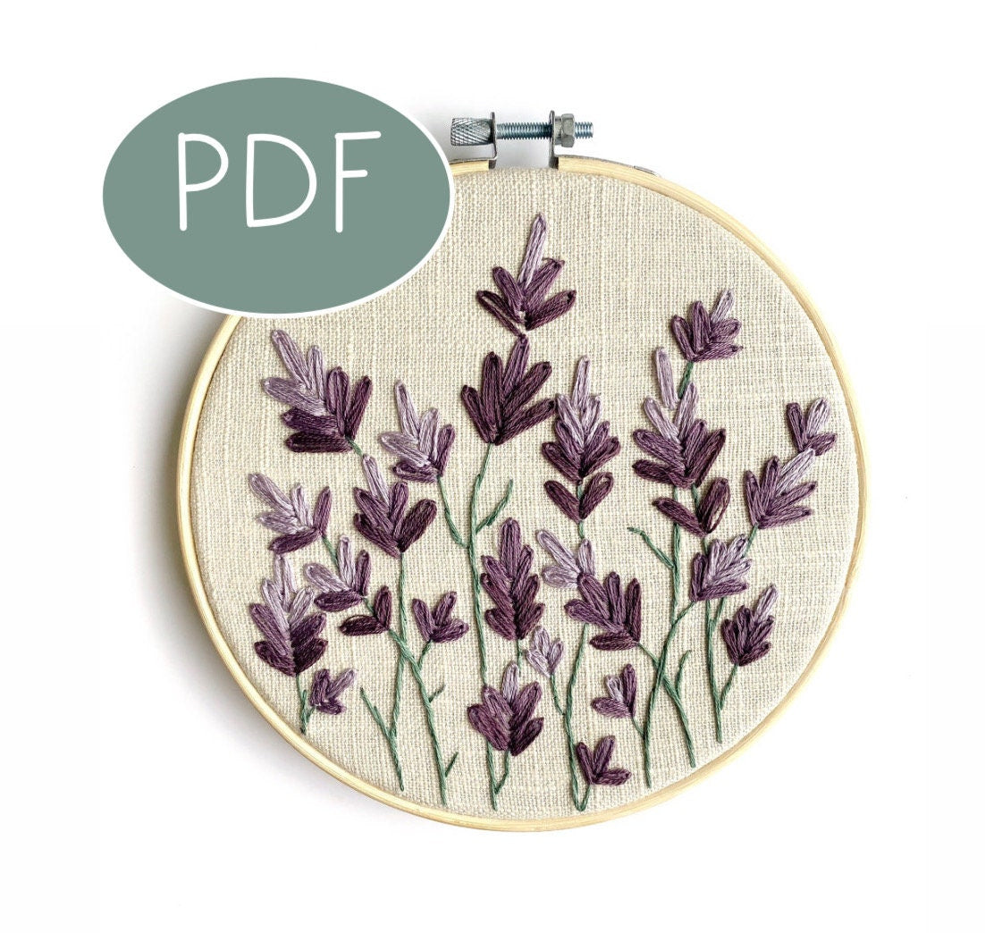 Wild Lavender PDF Embroidery Pattern