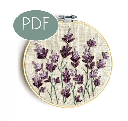 Wild Lavender PDF Embroidery Pattern