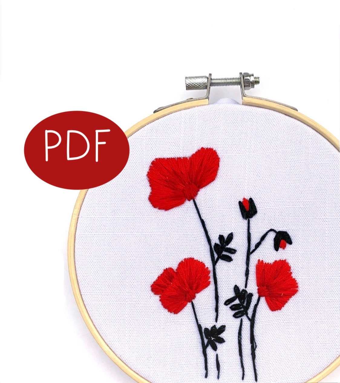 Forever Poppies PDF Embroidery Pattern