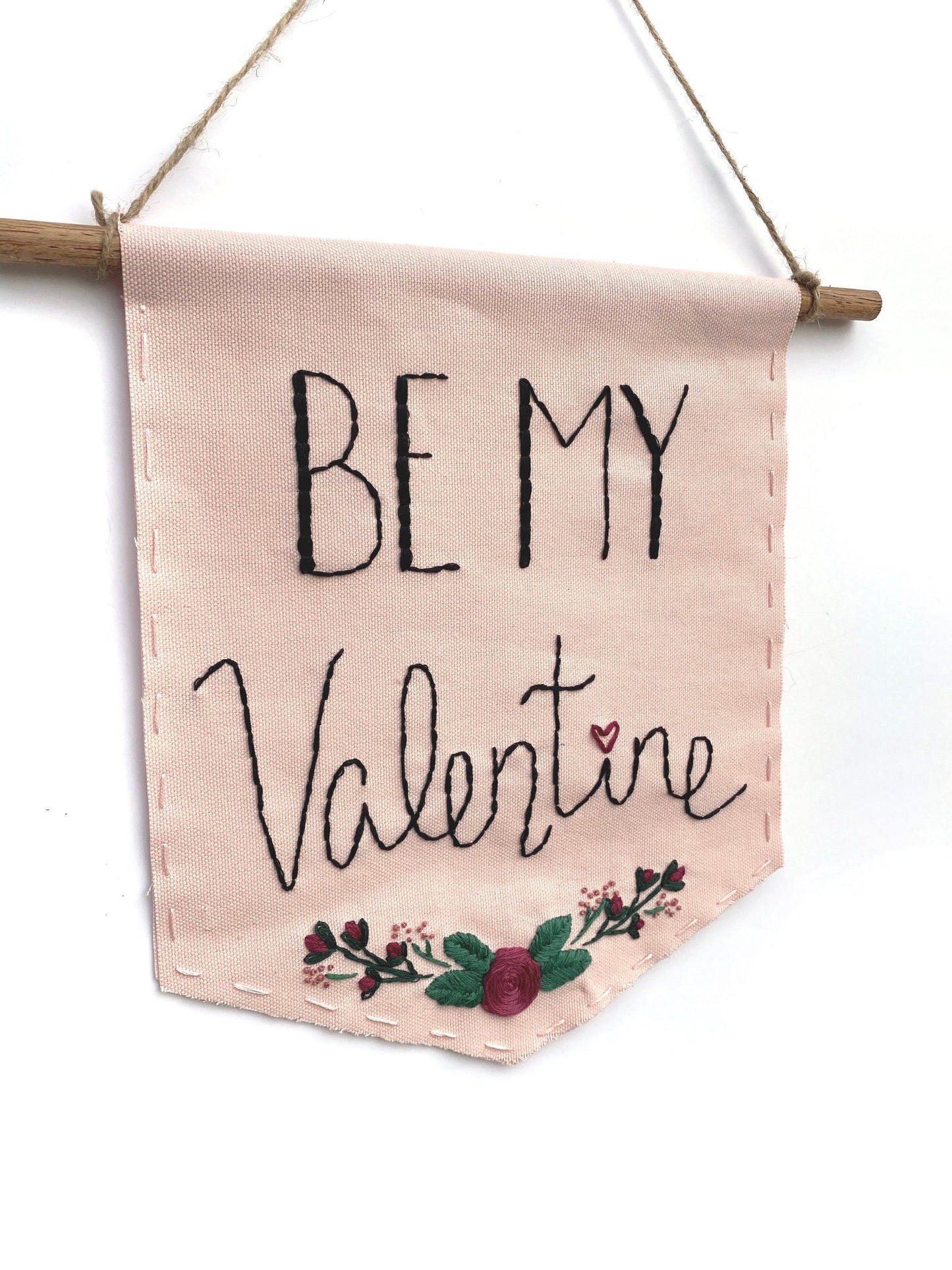 Be My Valentine Hanging Banner PDF Embroidery Pattern