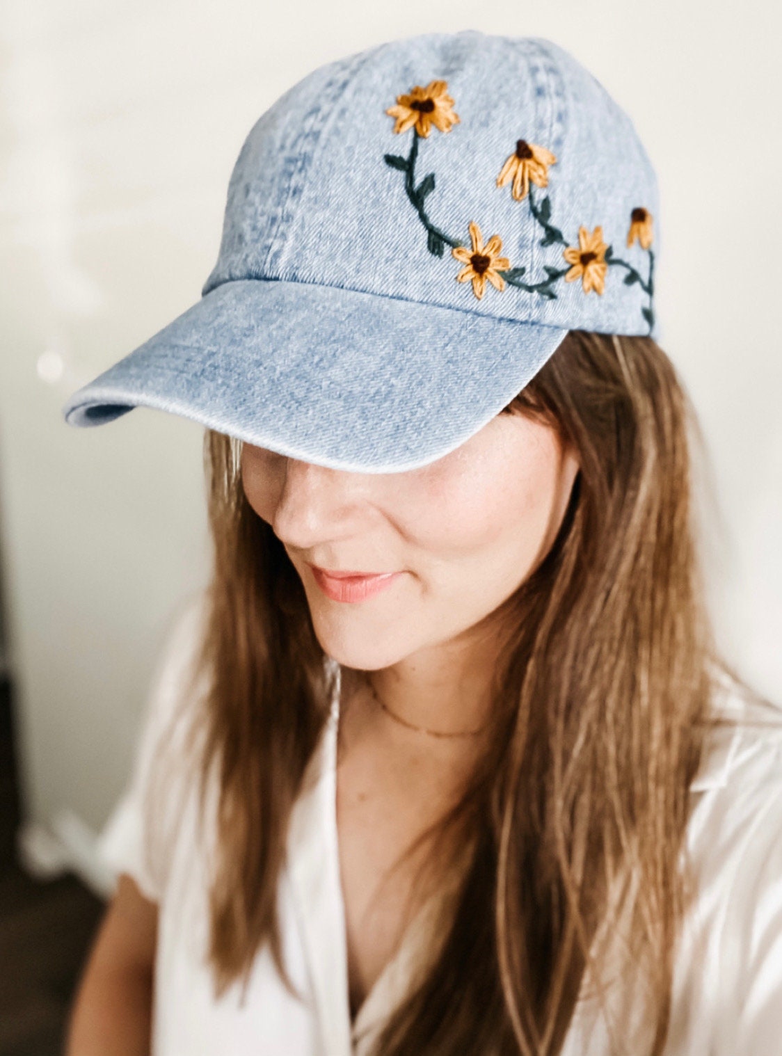Sunflowers Baseball Cap PDF Embroidery Pattern