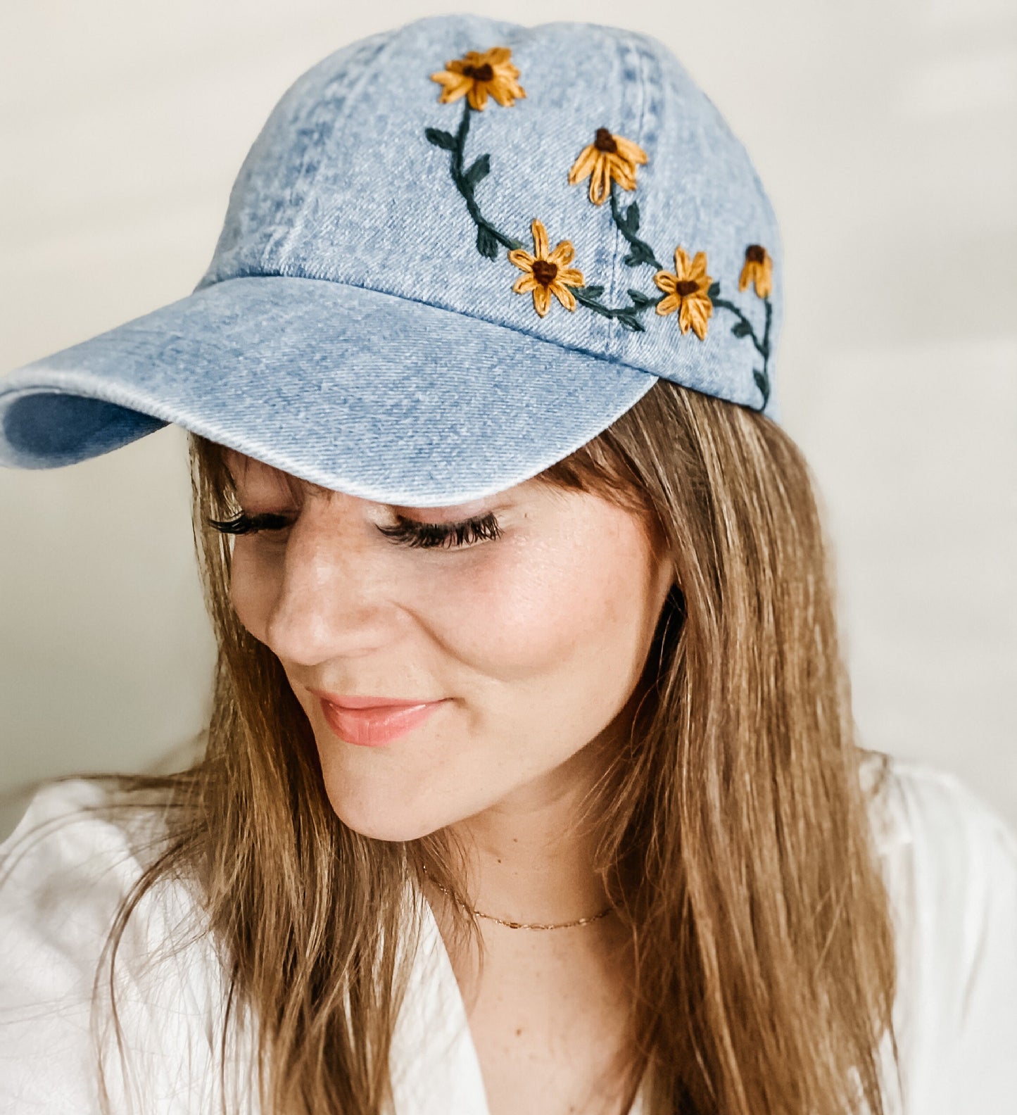 Sunflowers Baseball Cap PDF Embroidery Pattern