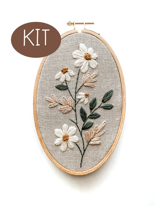 Daisy Sprig Embroidery Kit