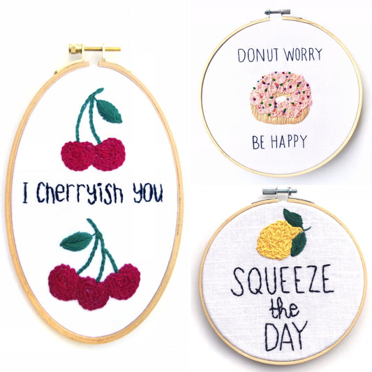 Food Pun Embroidery Patterns