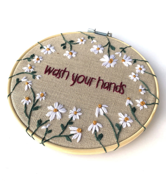 Embroidering Stems Around A Hoop