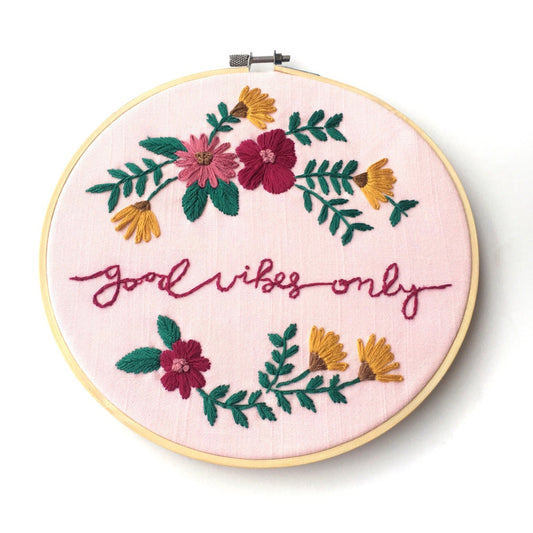 Good Vibes Only Embroidery Pattern