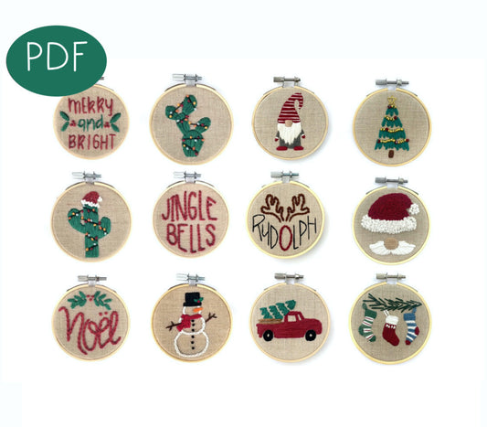Christmas Ornament PDF Embroidery Patterns