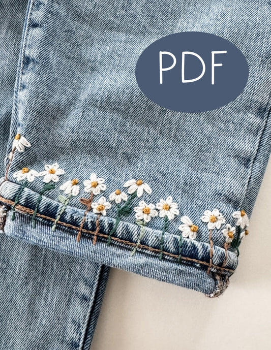 Daisy Row PDF Embroidery Pattern