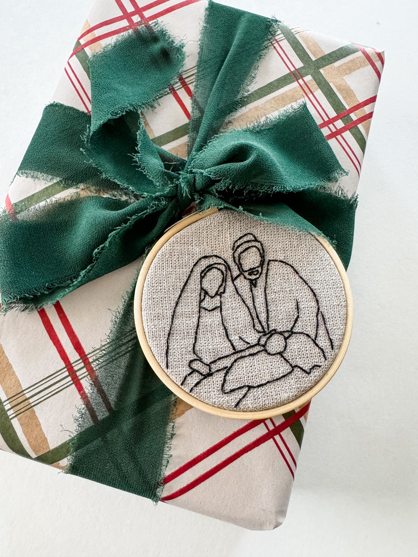 A Child is Born Christmas Ornament PDF Embroidery Pattern