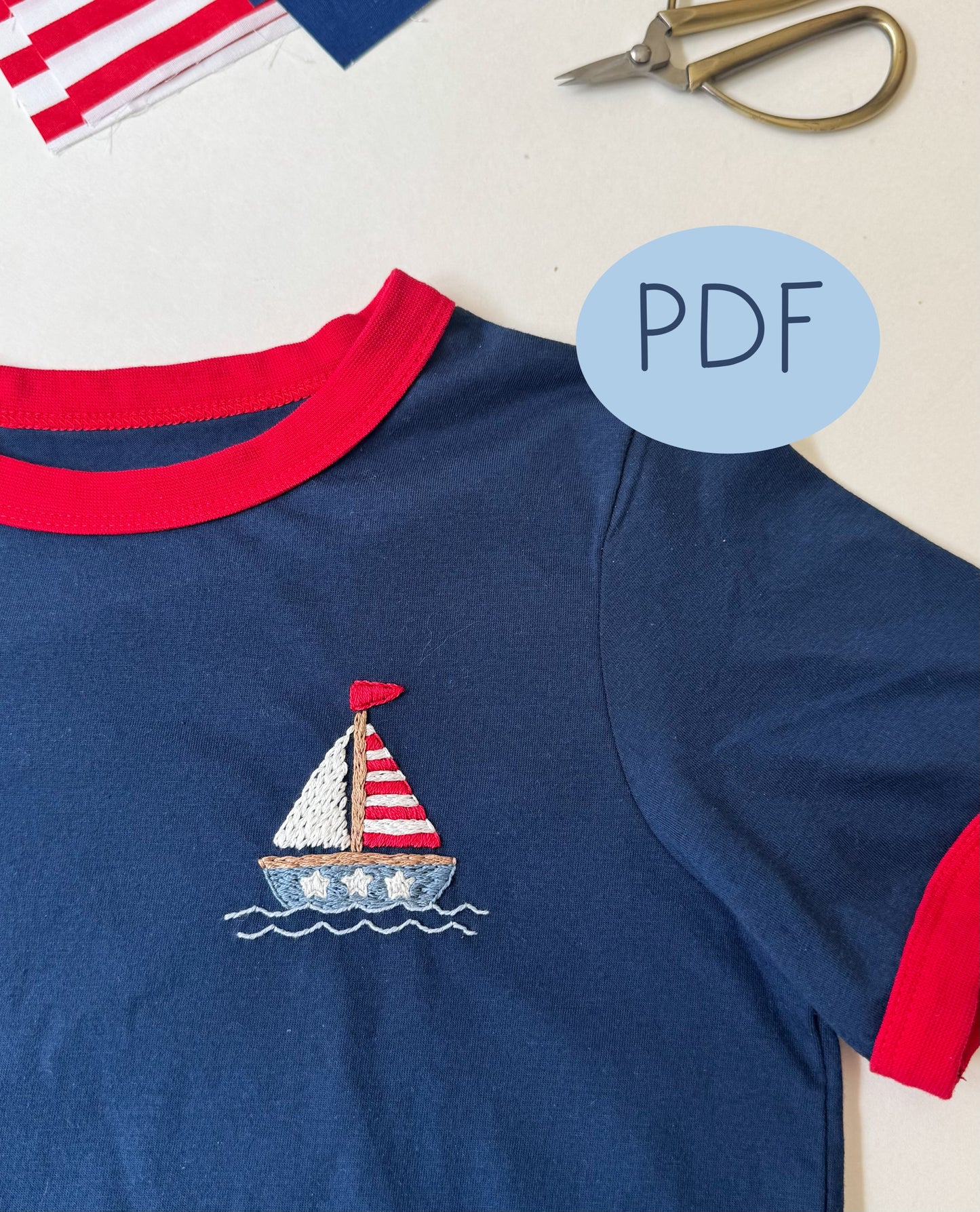 Sailboat PDF Embroidery Pattern