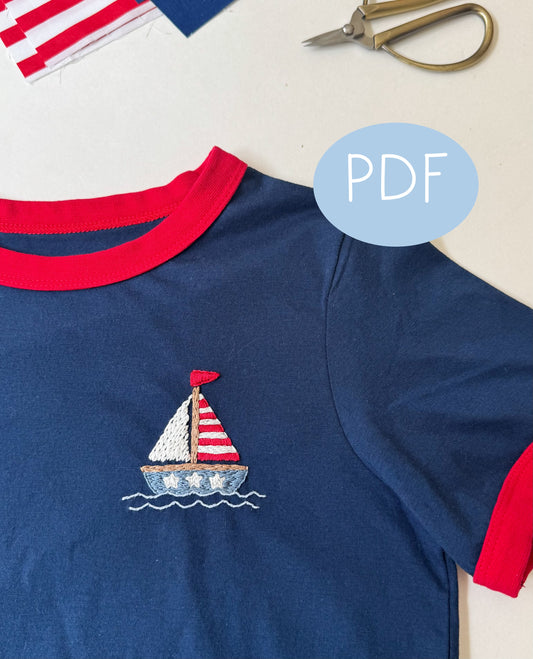 Sailboat PDF Embroidery Pattern