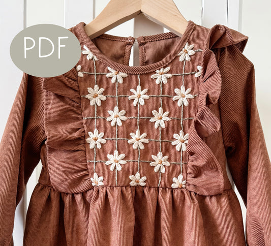 Daisy Lattice PDF Embroidery Pattern