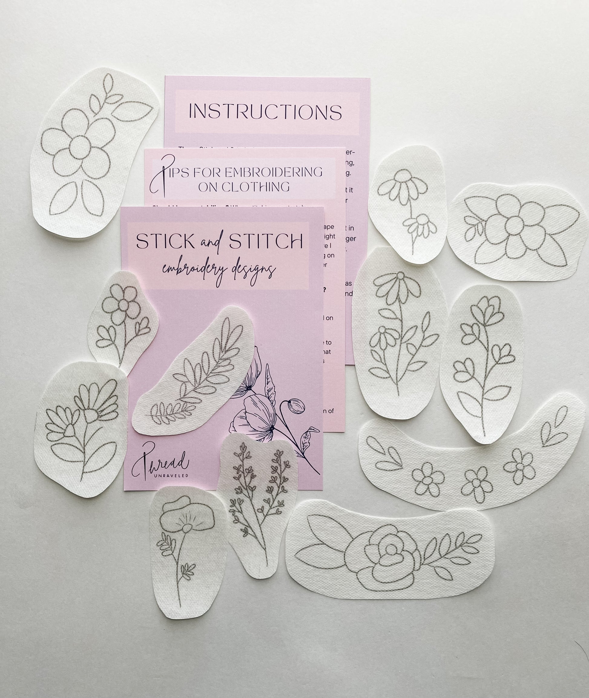 Stick and Stitch Embroidery Patterns / Backyard Birds / Water Soluble  Designs / Instructions Included 