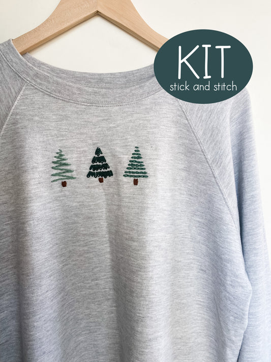Winter Trees Stick and Stitch Embroidery Kit