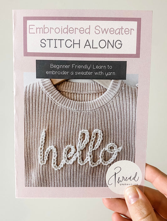 Physical Card Mailed to you: Embroidered Sweater Stitch Along