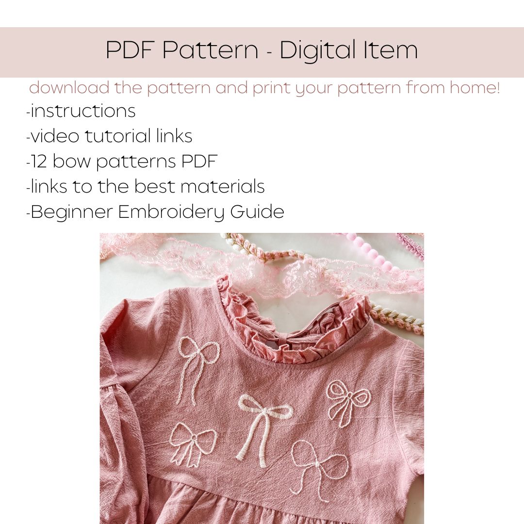 Bows Stick and Stitch, Kit, and PDF Pattern