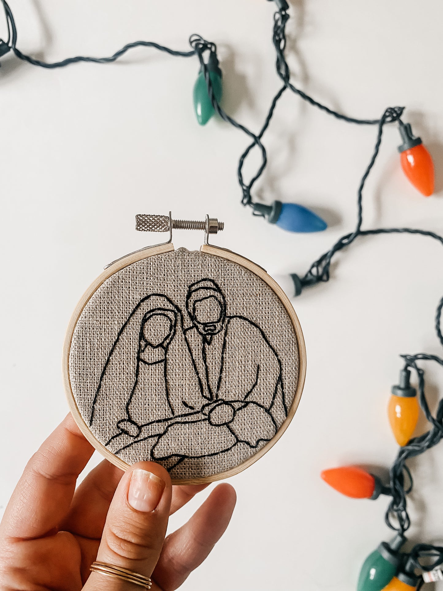 A Child is Born Christmas Ornament PDF Embroidery Pattern