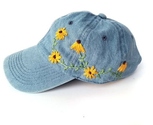 Sunflowers Baseball Cap Embroidery Kit – threadunraveled