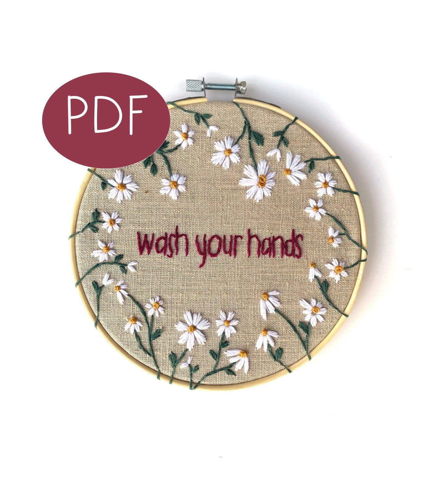 Wash Your Hands PDF Embroidery Pattern