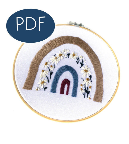 Floral Rainbow PDF Embroidery Pattern