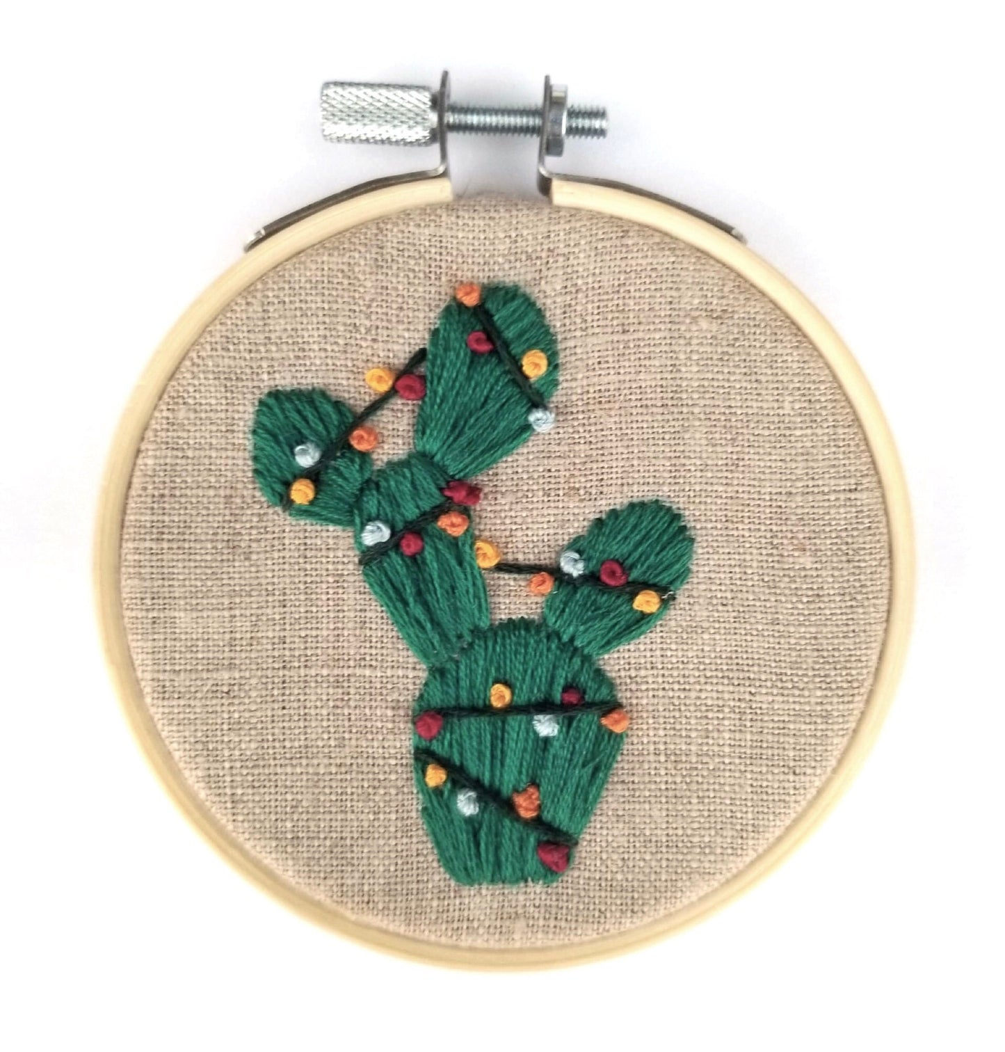 Prickly Pear Christmas Ornament PDF Embroidery Pattern