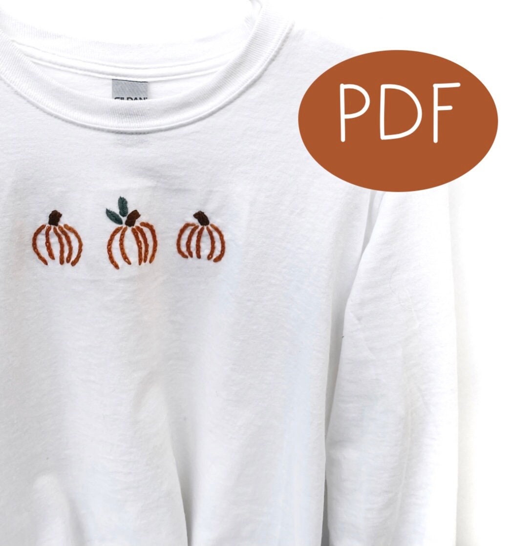 Pumpkins Shirt PDF Embroidery Pattern