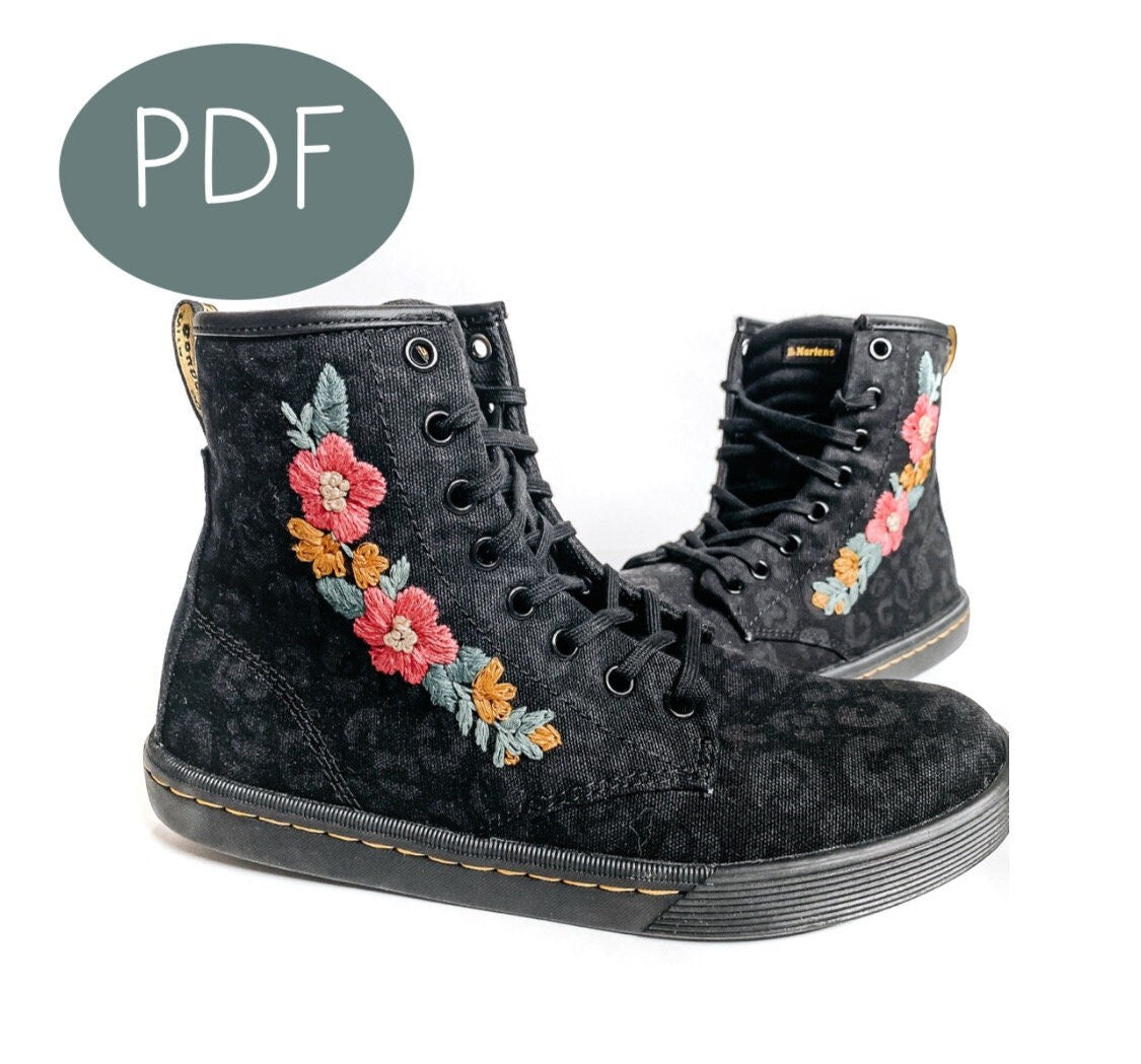 Floral Boots PDF Embroidery Pattern – threadunraveled