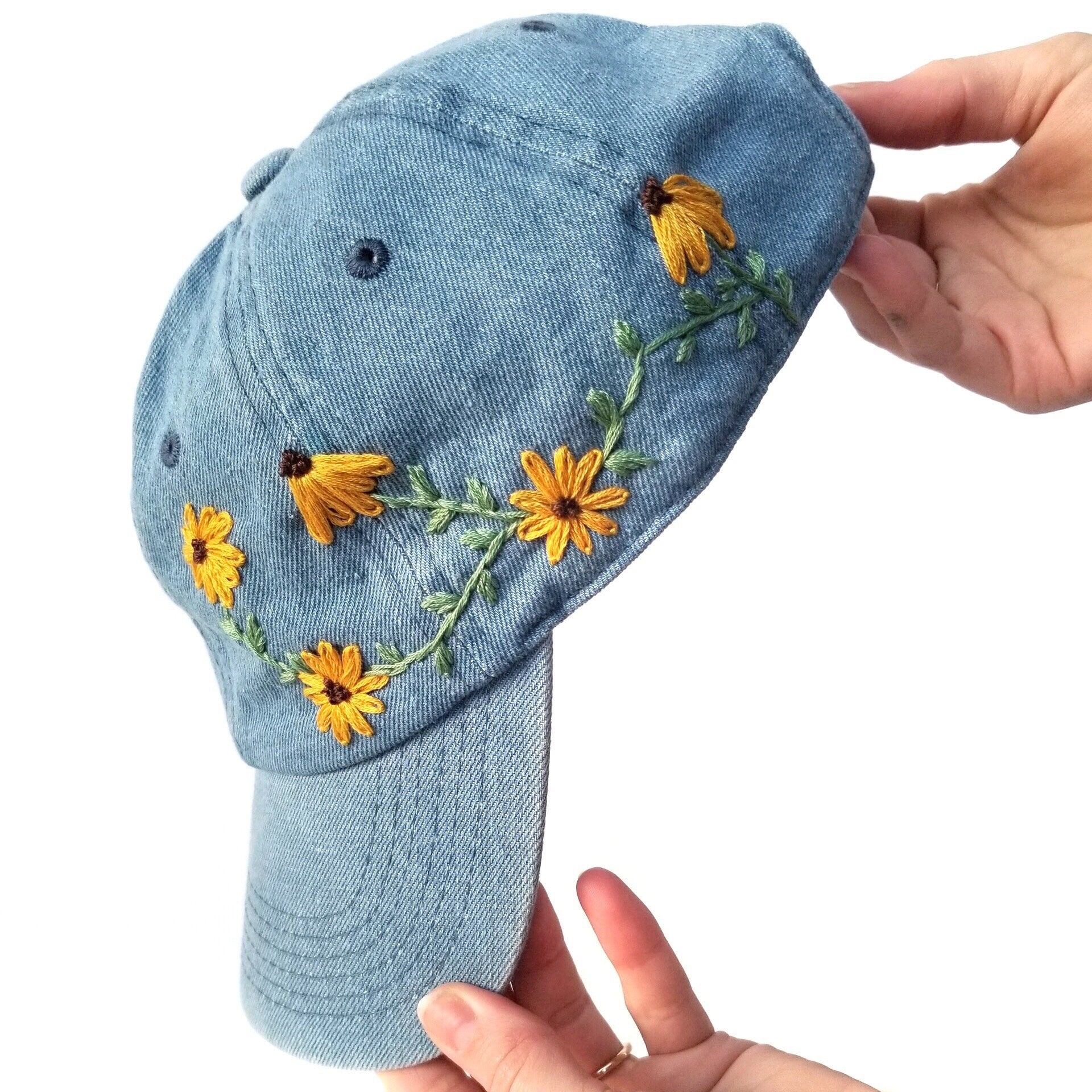 Sunflowers Baseball Cap PDF Embroidery Pattern