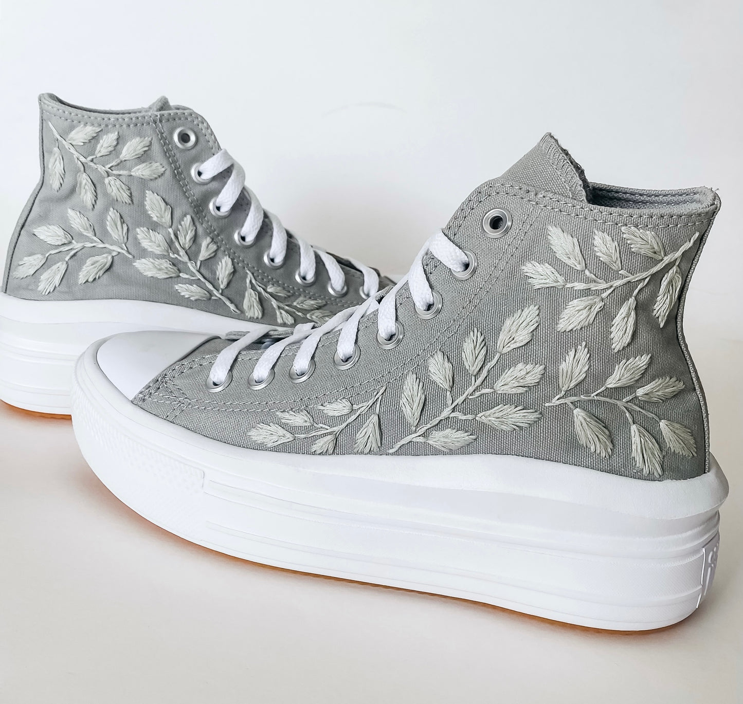 Leafy High Tops Converse PDF Embroidery Pattern