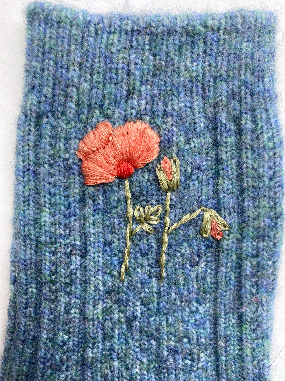 Poppies Socks PDF Embroidery Pattern – threadunraveled